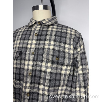 Comfortable Small Plaid Wool Blend Shirt